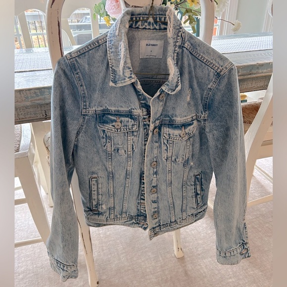 Old Navy Jackets & Blazers - Old Navy Light Denim Distressed Jean Jacket Small Excellent Like New Condition